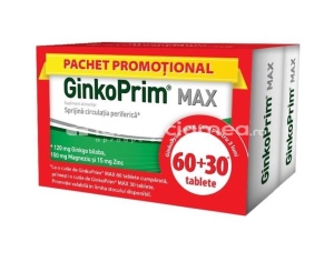 Walmark Ginko Prim Max 120mg x 60cpr+Ginko Prim Max 120mg x 30cpr Cadou