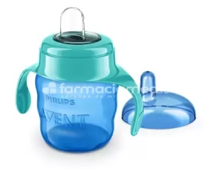 Avent cana cu tetina moale si manere pentru baieti 6+, 200ml