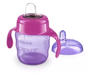 Avent cana cu tetina moale si manere pentru fetite 6+, 200ml