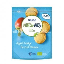 Biscuiti fara gluten NaturNes Bio cu mar, de la 10 luni, 150 g , Nestle