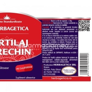 Cartilaj de Rechin supliment pentru articulatii sanatoase si o imunitate puternica, 60 capsule, Herbagetica - Img 3