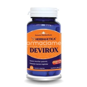Devirox supliment cu efecte antivirale, stimuleaza imunitatea, 60 capsule, Herbagetica
