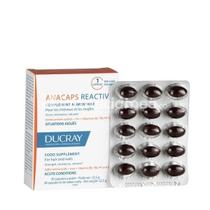 DUCRAY Anacaps reactiv, recomandat persoanelor carora le cade parul, sprijina si metine sanatatea parului si confera vitalitate, 30cps, Ducray - Img 2
