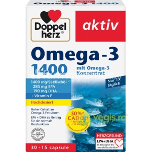 Omega-3 1400mg, 30 capsule+15 capsule Cadou Doppelherz Aktiv