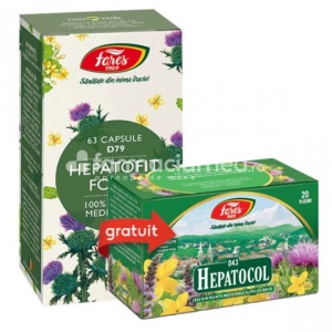 Pachet Hepatofit x 63cps + Ceai hepatocol x 20pl, Fares
