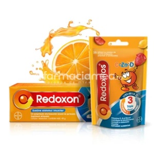 Redoxon Triple Action, 10 comprimate efervescente + Redoxitos Triple Action 25 jeleuri Cadou, Bayer