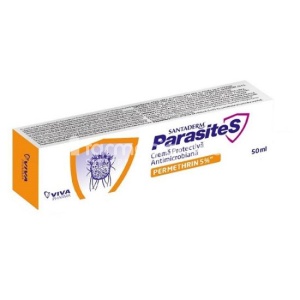 Santaderm Parasites Crema Antimicrobiana cu Permetrina 5% 50ml