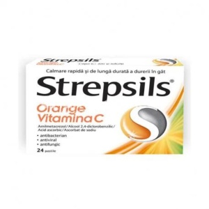 Strepsils Orange+Vit C x 24pastile Reckitt