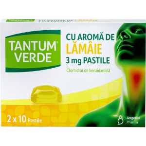Tantum Verde cu Aroma de Lamaie 3mg x 20cpr (blist) Angelini