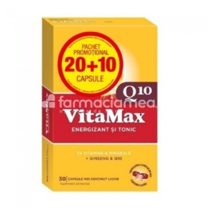 Vitamax Q10, vitamine si minerale 20 capsule moi + 10 capsule moi gratis, Perrigo