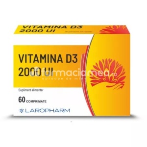 Vitamina D3 2000UI, 60cpr, Laropharm