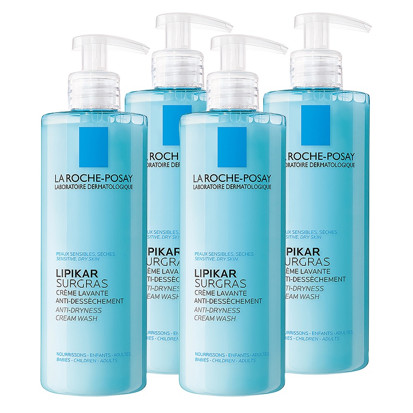 Pachet 3+1 La Roche-Posay Lipikar Surgras Gel De Duş-Cremă Ultra-Hrănitor Piele Uscată 4x400ml