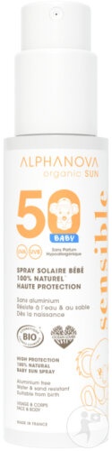 Alphanova Spray Solar Pentru Bebeluși 100% Natural SPF50 Bio 100g - Img 1