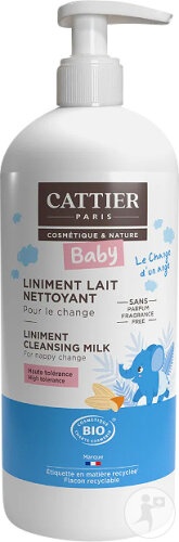 Cattier Lapte De Curățare Pentru Schimbat Scutecul Bebeluși Bio Flacon Cu Pompiță 500ml - Img 1