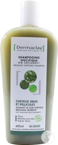 Dermaclay Șampon Bio Pentru Păr Gras Și Mătreață Flacon 400ml - Img 1