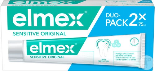 Elmex Sensitive Original Pastă De Dinți Pentru Dinți Sensibili 2x75ml - Img 1
