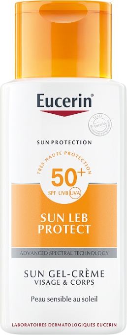 Eucerin Sun LEB Protect Gel-Cremă Solară Față &amp; Corp Piele Sensibilă SPF50+ 150ml - Img 1