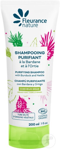 Fleurance Nature Șampon Purifiant Cu Brusture Și Urzică Pentru Păr Gras Tub 200ml - Img 1
