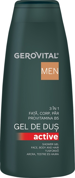 Gerovital Men Gel De Duș Active 3 În 1 400ml - Img 1