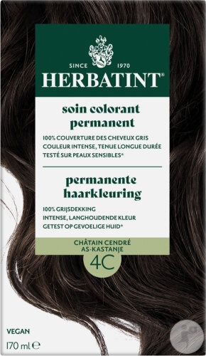 Herbatint Vopsea De Păr Permanentă 4C Castaniu Cenusiu 1 Kit - Img 1