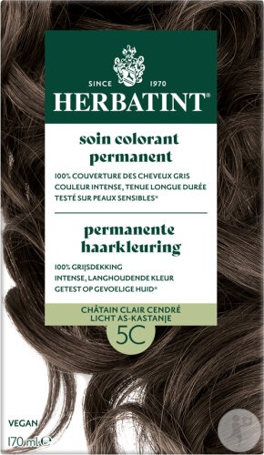 Herbatint Vopsea De Păr Permanentă 5C Light Ash 1 Kit - Img 1