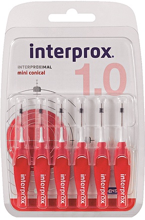 Interprox Premium Mini Periuțe Interdentare Conic Rosu 2-4mm 6 Bucăți - Img 1