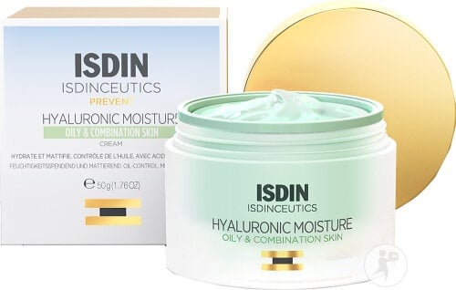 Isdin Isdinceutics Hyaluronic Moisture Cremă Pentru Ten Gras Mixt Borcan 50g - Img 1