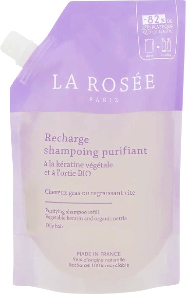 La Rosée Șampon Purificator Cu Keratină Vegetală Și Urzică Bio Reîncărcare 400ml - Img 1