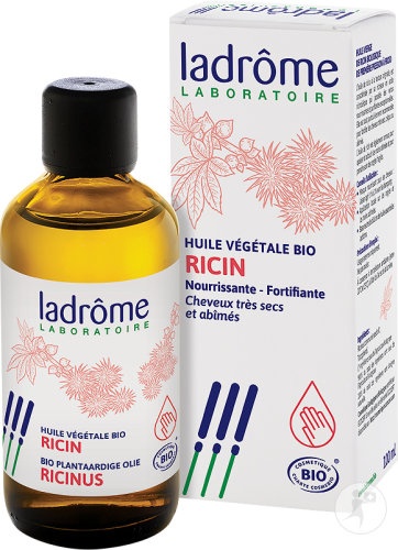Ladrôme Ulei Vegetal Hrănitor Și Fortifiant De Ricin Bio Păr Foarte Uscat Și Deteriorat 100ml - Img 1