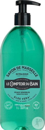 Le Comptoir Du Bain Săpun Lichid De Marseille Aloe Vera Pentru Piele Sensibilă 1l - Img 1