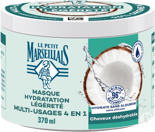 Le Petit Marseillais Mască 4 În 1 Hidratare Cocos Bio 370ml - Img 1