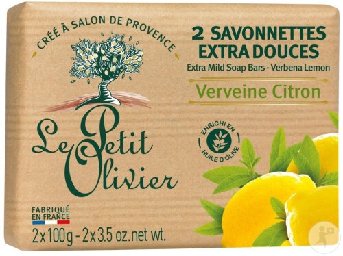 Le Petit Olivier Săpun Extra Delicat Verbena Lămâie 2x100g - Img 1