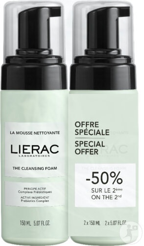 Lierac Spumă De Curățare Pentru Față Toate Tipurile De Ten 2x150ml - Img 1