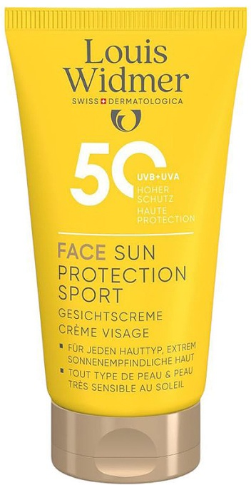 Louis Widmer Sun Face Protecție Solară Sport SPF50 Fără Parfum 50ml - Img 1
