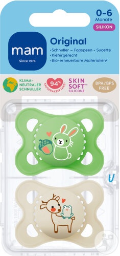 Mam Original Suzetă Silicon Bebeluși 0-6 Luni Unisex 2 Bucăți - Img 1