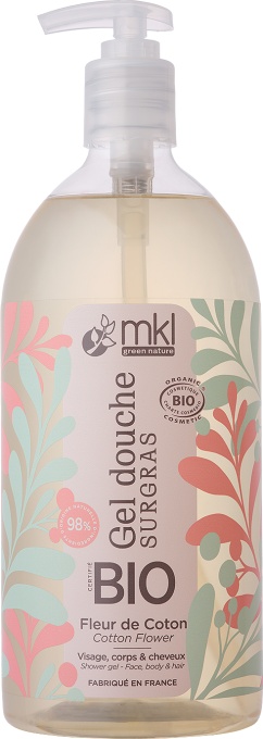 MKL Green Nature Gel De Duș Ultra Hrănitor Bio Cu Floare De Bumbac 1l - Img 1