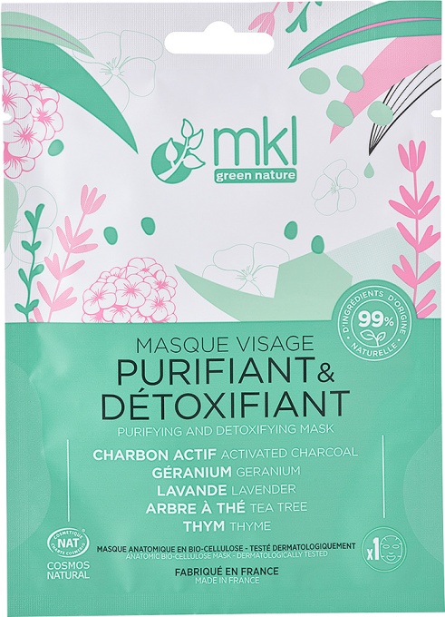 MKL Green Nature Mască De Față Purificatoare Detoxifiantă Piele Mixtă Până La Grasă 1 Bucată - Img 1