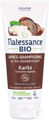 Natessance Bio Balsam De Păr Ultra-Nutritiv Cu Shea Bio Și Cheratină Vegetală Tub 200ml - Img 1
