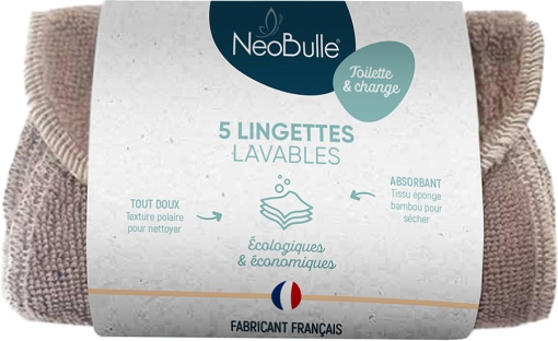 Néobulle Șervețele Reutilizabile Ecologice Și Economice Pentru Toaletă Și Schimbat 5 Bucăți - Img 1