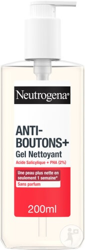 Neutrogena Anti-Boutons+ Gel De Curățare Cu Acid Salicilic Fără Parfum Flacon Cu Pompiță 200ml - Img 1