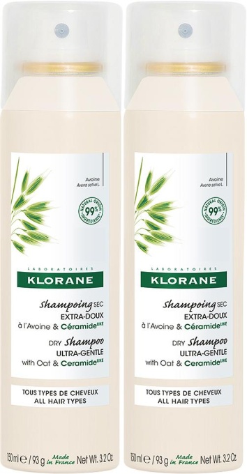 Pachet Klorane Șampon Uscat Extra Delicat Cu Ovăz Și Ceramidă 2x150ml - Img 1
