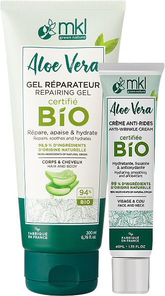 Pachet Mix&amp;Match MKL Green Nature Gel Reparator Aloe Vera + Aloe Vera Cremă Anti-Rid Bio - Img 1