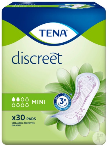 Tena Discreet Mini Absorbante Lejere Pentru Scurgeri Urinare 30 Bucăți - Img 1