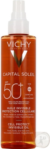 Vichy Capital Soleil Ulei Invizibil SPF50+ Protecție Celulară Față Și Corp 200ml - Img 1