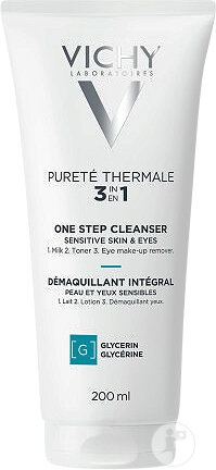 Vichy Pureté Thermale 3in1 Demachiant Integral Pentru Piele Si Ochi Sensibili Tub 200ml - Img 1