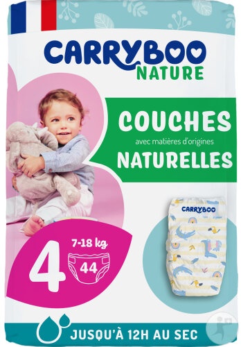 Carryboo Nature Scutece Naturale Cu Model Trop Chou Mărimea 4 7-18kg 44 Bucăți - Img 1