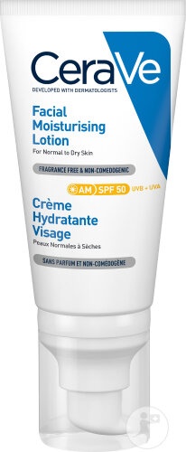 CeraVe Cremă De Față Hidratantă SPF50 Piele Normală Sau Uscată 52ml - Img 1