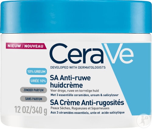 CeraVe SA Cremă Anti-Rugozități Piele Uscată Cu Rugozități Și Descuamată Recipient 350g - Img 1