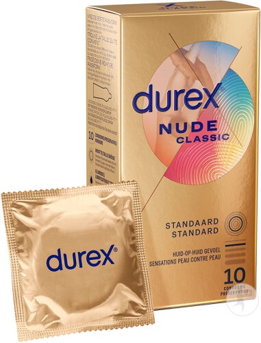 Durex Nude Classic Prezervative Piele Pe Piele Ultra Subțiri Standard 10 Bucăți - Img 1