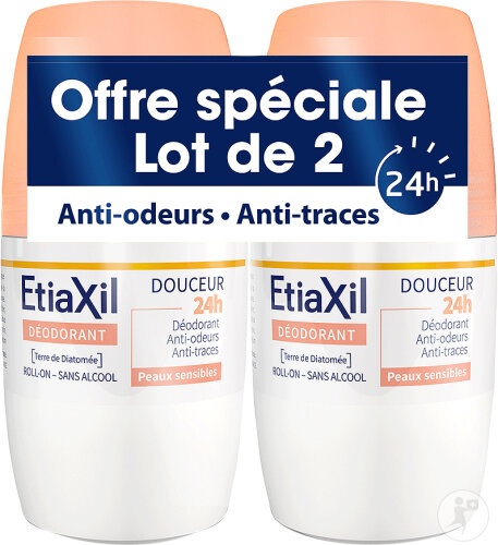 Etiaxil Deodorant Roll-on Pentru Piele Sensibilă Și Transpirație Redusă La Nivelul Axilelor 2x50ml - Img 1